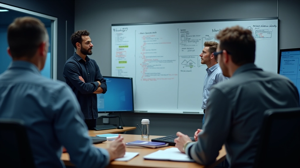 TrackFlow development team collaborating on bot architecture